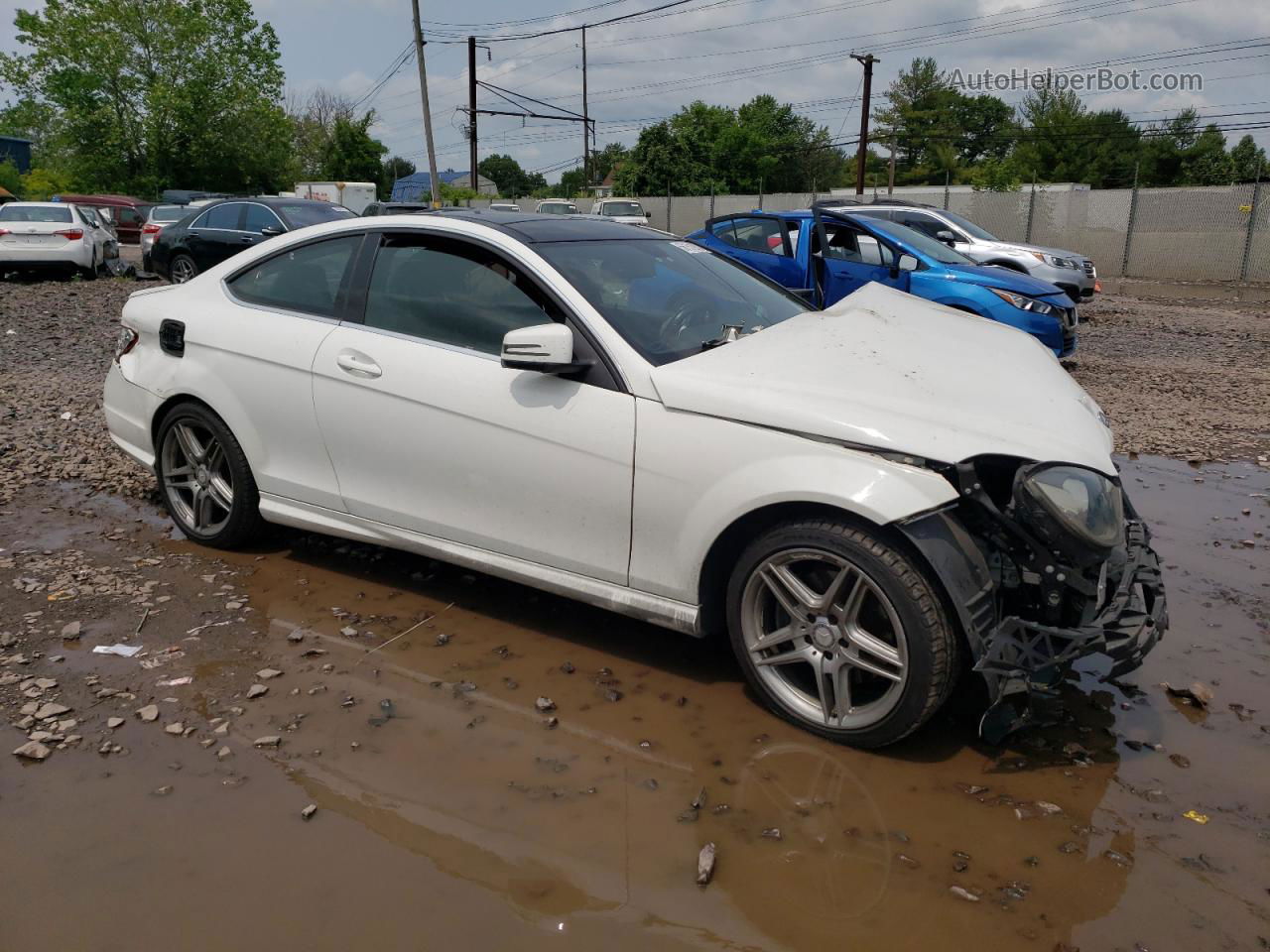 2015 Mercedes-benz C 350 4matic Белый vin: WDDGJ8JB4FG372778