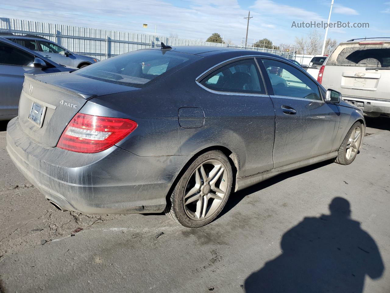 2012 Mercedes-benz C 350 4matic Black vin: WDDGJ8JBXCF894266