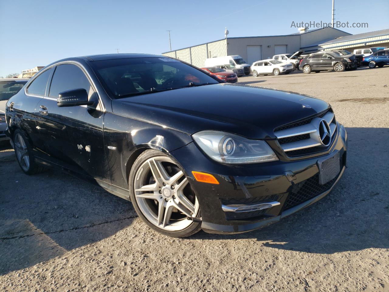 2012 Mercedes-benz C 350 4matic Black vin: WDDGJ8JBXCF901877