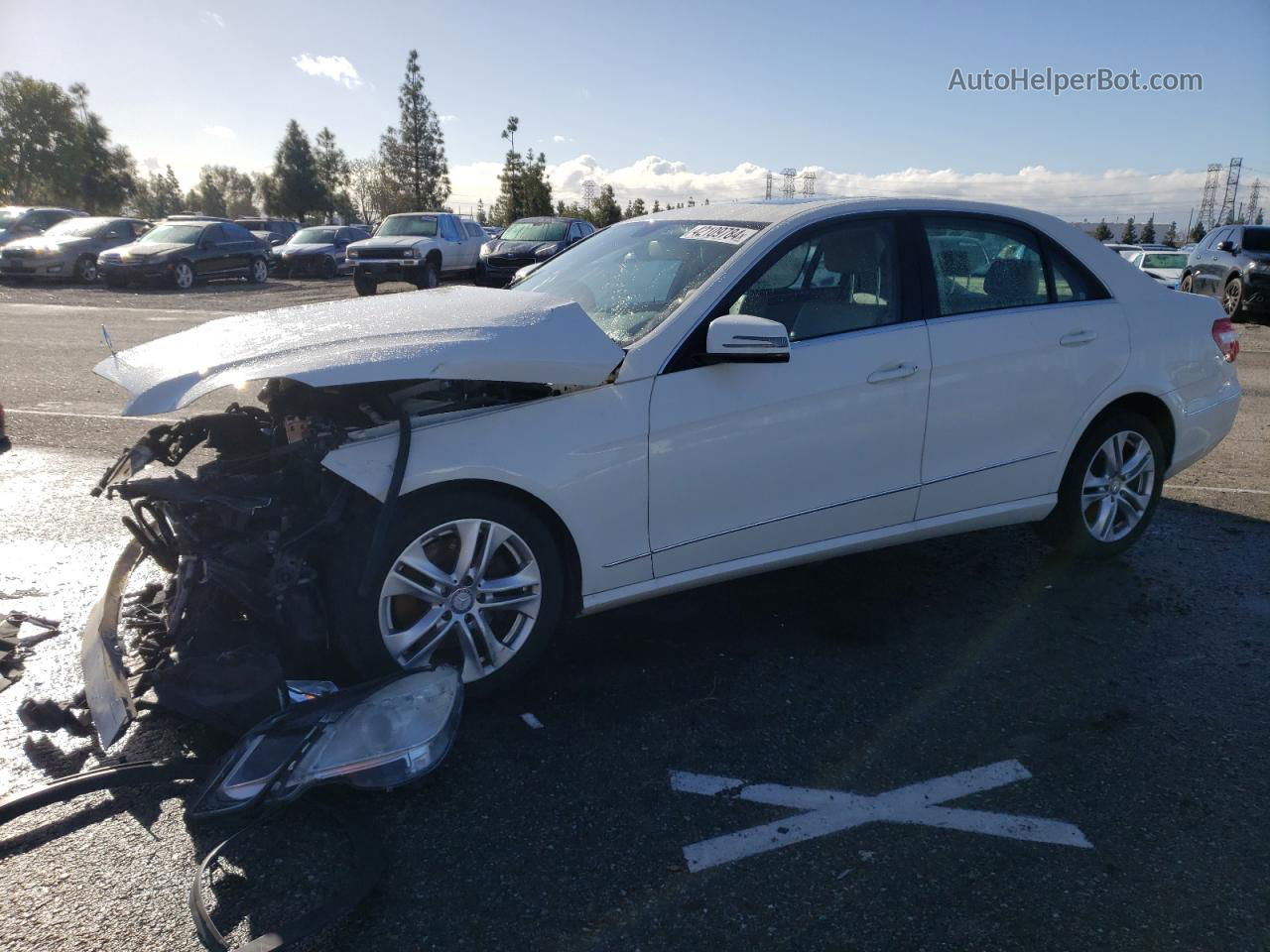 2010 Mercedes-benz E 350 White vin: WDDHF5GB7AA140019