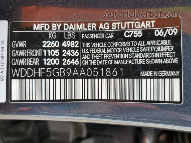 2010 Mercedes-benz E 350 Серый vin: WDDHF5GB9AA051861