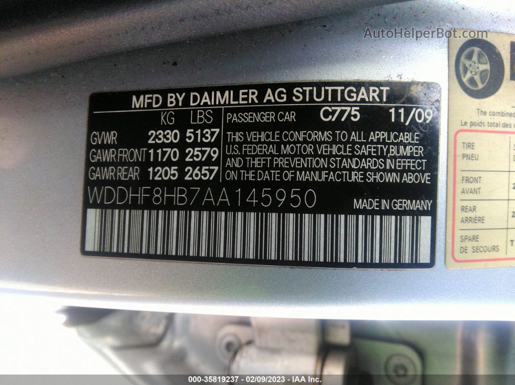 2010 Mercedes-benz E-class E 350 Серебряный vin: WDDHF8HB7AA145950