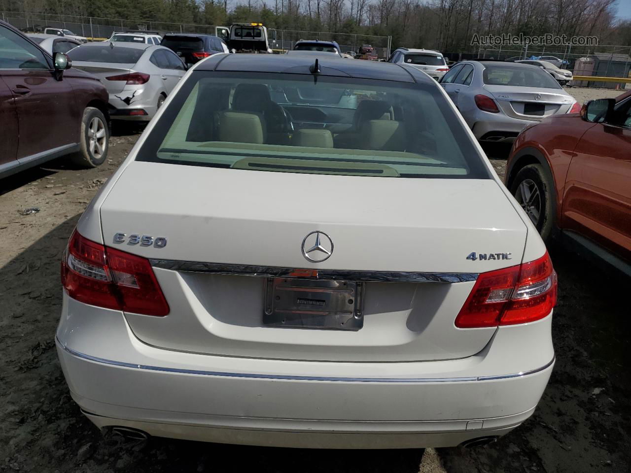 2010 Mercedes-benz E 350 4matic White vin: WDDHF8HBXAA136997