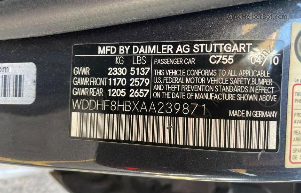 2010 Mercedes-benz E 350 4matic Unknown - Not Ok For Inv. vin: WDDHF8HBXAA23987