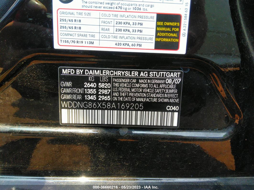2008 Mercedes-benz S-class 5.5l V8 Неизвестно vin: WDDNG86X58A169205