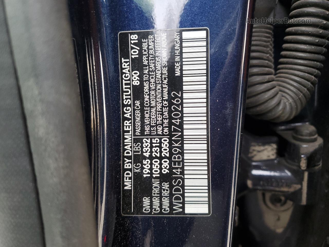 2019 Mercedes-benz Cla 250 Blue vin: WDDSJ4EB9KN740262