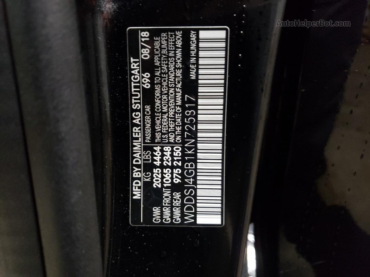 2019 Mercedes-benz Cla 250 4matic Черный vin: WDDSJ4GB1KN725817
