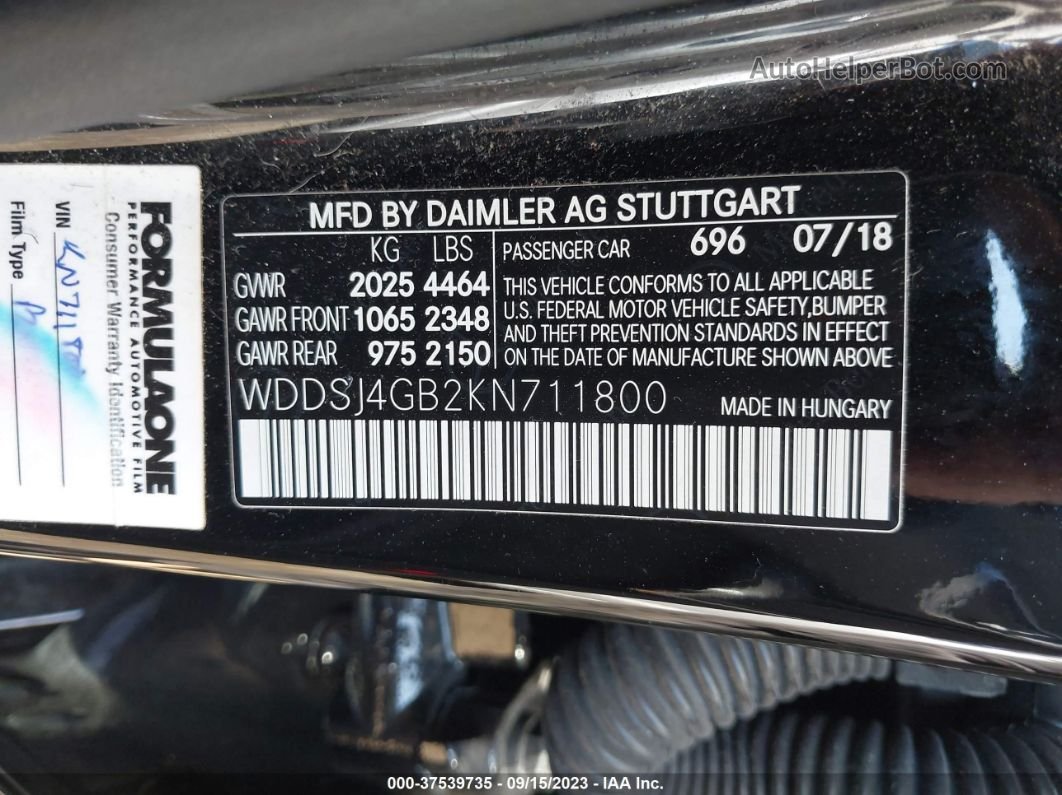 2019 Mercedes-benz Cla Cla 250 Black vin: WDDSJ4GB2KN711800