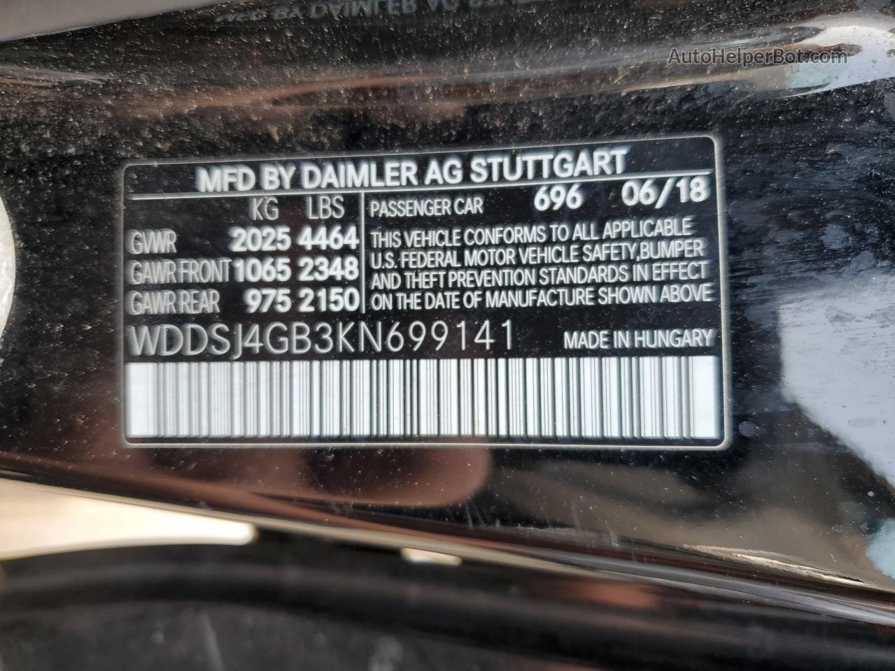 2019 Mercedes-benz Cla 250 4matic Черный vin: WDDSJ4GB3KN699141