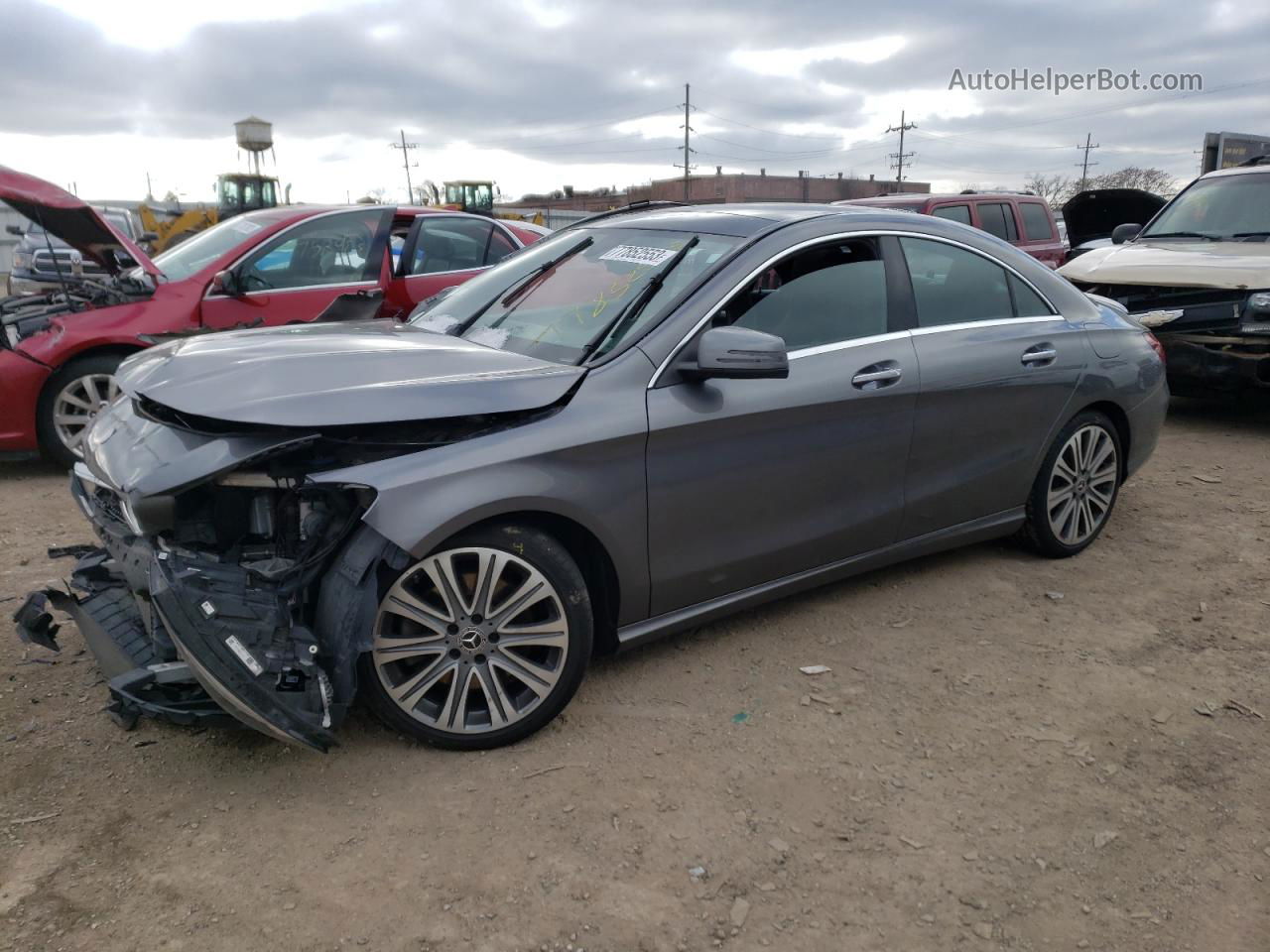 2019 Mercedes-benz Cla 250 4matic Gray vin: WDDSJ4GB3KN722241