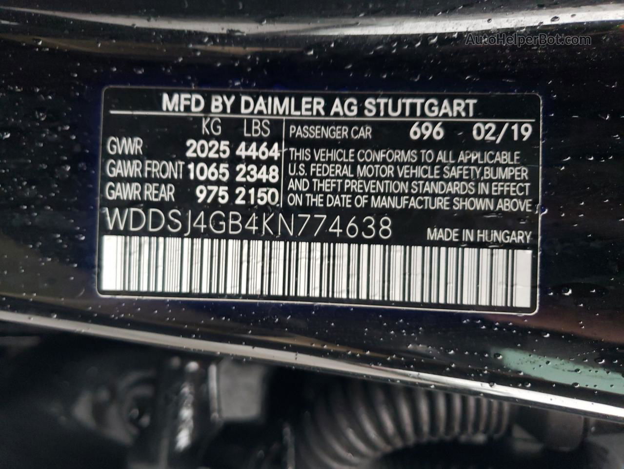 2019 Mercedes-benz Cla 250 4matic Черный vin: WDDSJ4GB4KN774638