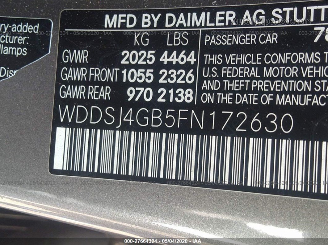 2015 Mercedes-benz Cla 250 4matic Серый vin: WDDSJ4GB5FN172630