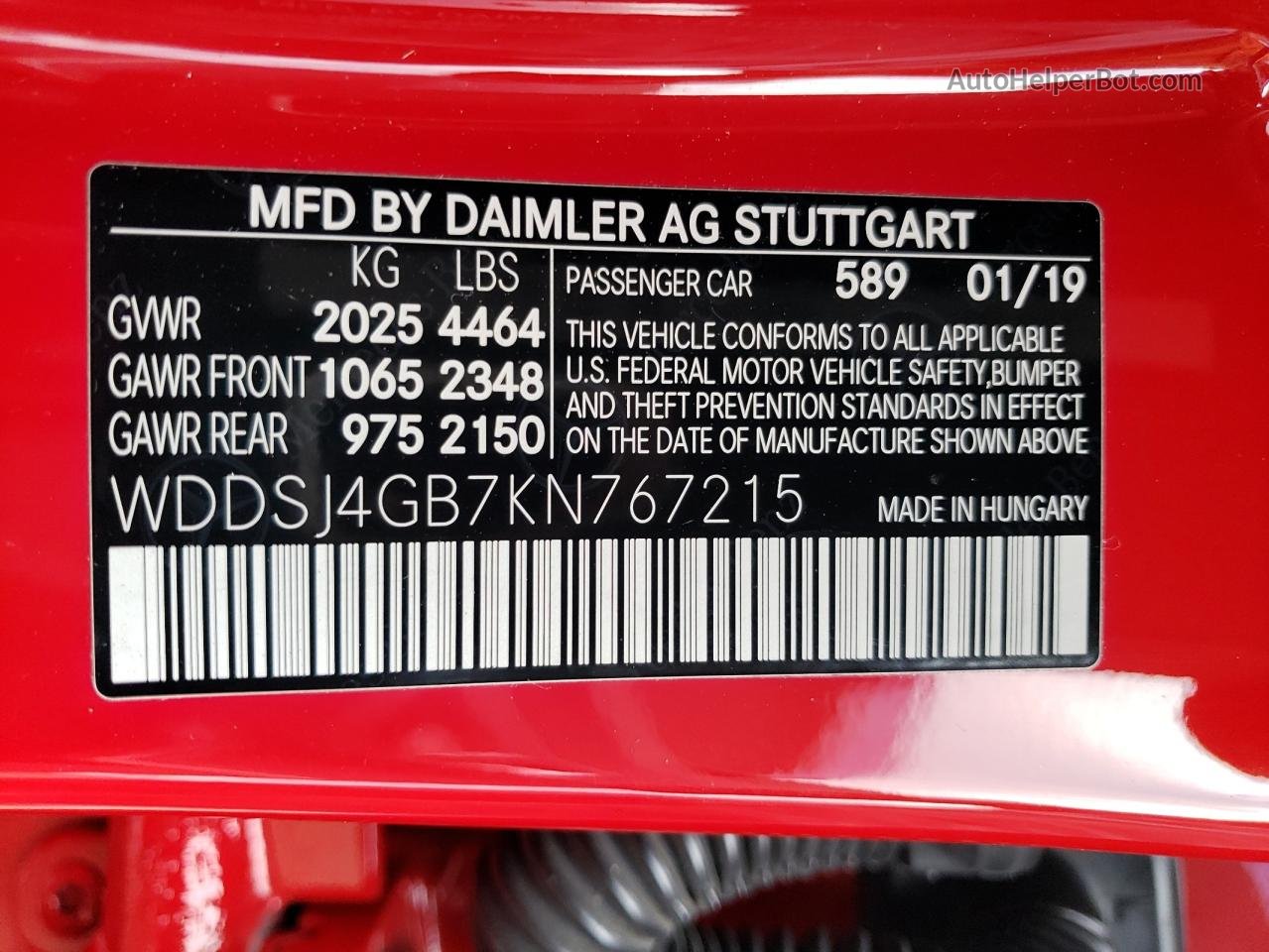 2019 Mercedes-benz Cla 250 4matic Red vin: WDDSJ4GB7KN767215