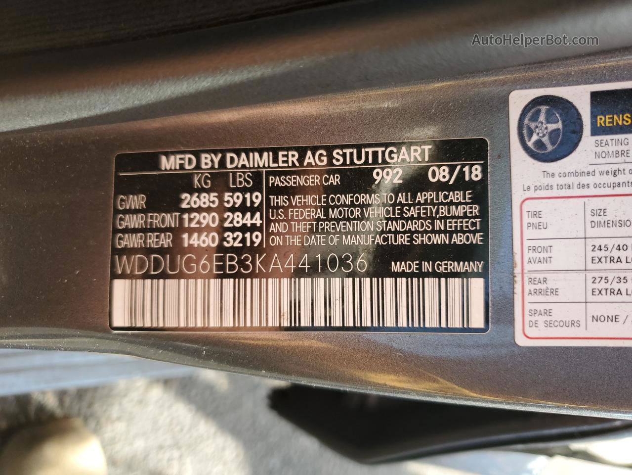 2019 Mercedes-benz S 450 4matic Silver vin: WDDUG6EB3KA441036