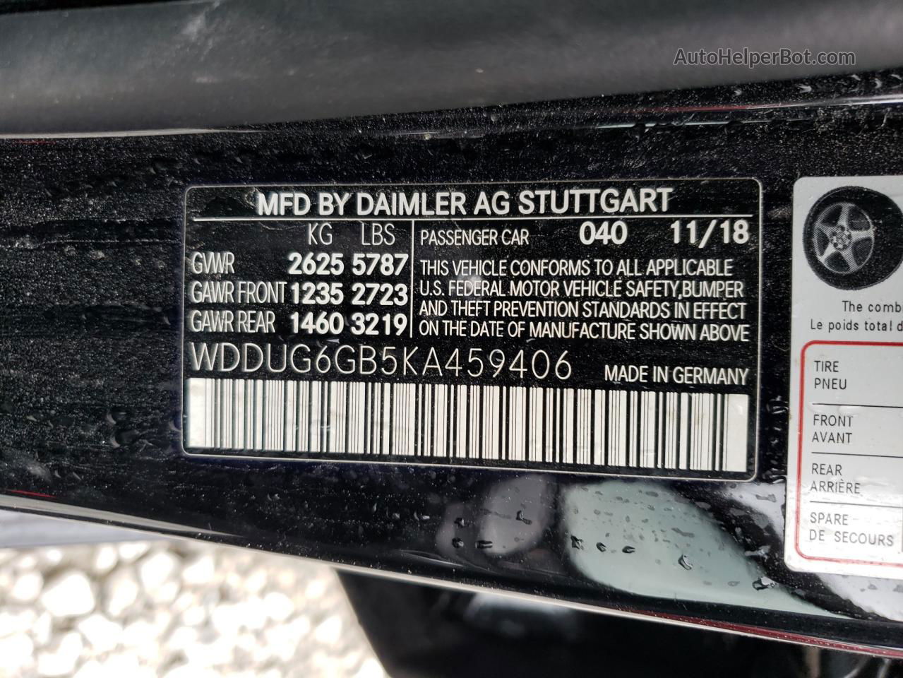 2019 Mercedes-benz S 450 Black vin: WDDUG6GB5KA459406