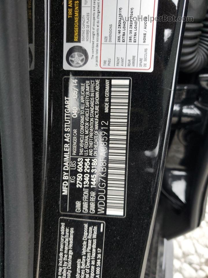 2015 Mercedes-benz S 65 Amg Черный vin: WDDUG7KB8FA085912