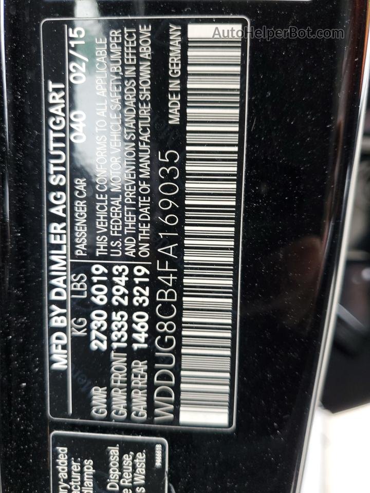 2015 Mercedes-benz S 550 Black vin: WDDUG8CB4FA169035