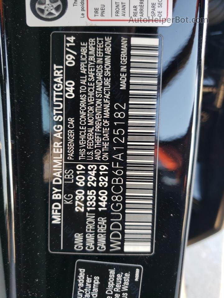 2015 Mercedes-benz S 550 Black vin: WDDUG8CB6FA125182
