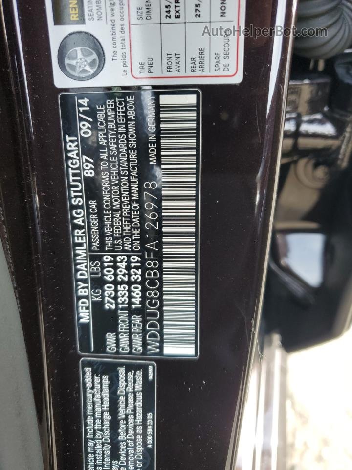 2015 Mercedes-benz S 550 Black vin: WDDUG8CB8FA126978