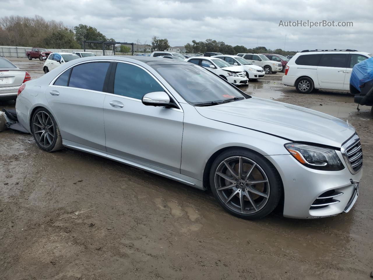 2019 Mercedes-benz S 560 Silver vin: WDDUG8DB9KA468688