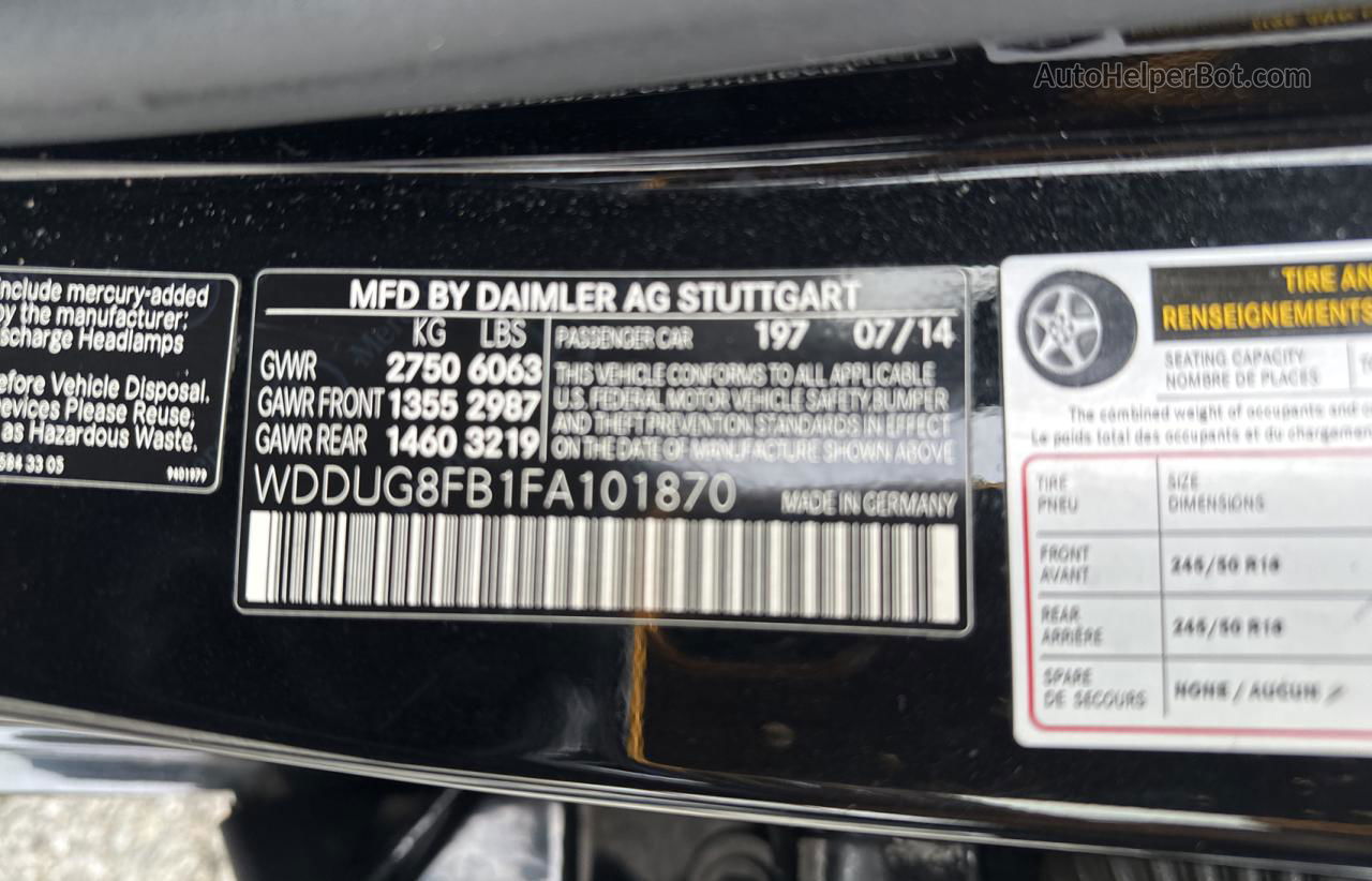 2015 Mercedes-benz S 550 4matic Черный vin: WDDUG8FB1FA101870