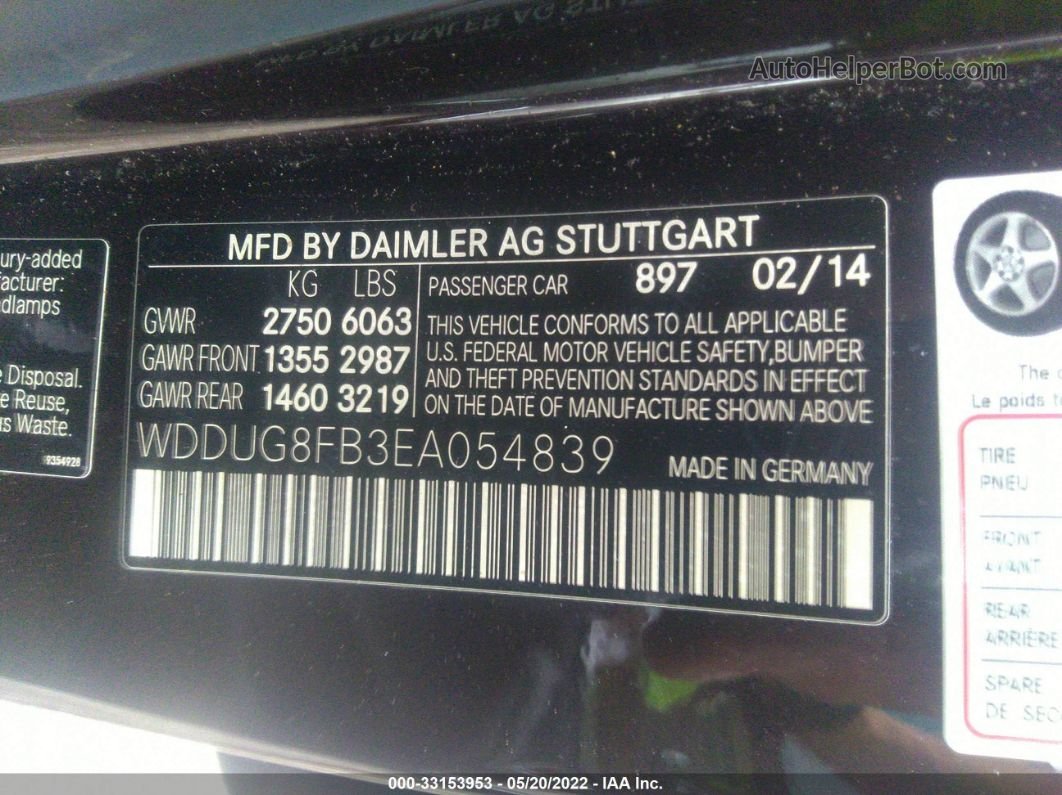 2014 Mercedes-benz S-class S 550 Черный vin: WDDUG8FB3EA054839
