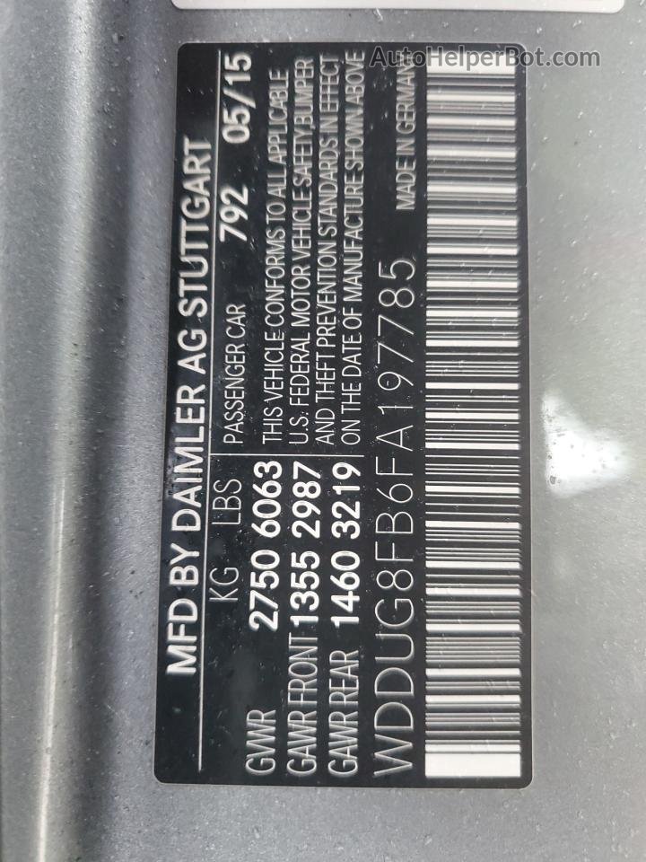 2015 Mercedes-benz S 550 4matic Silver vin: WDDUG8FB6FA197785