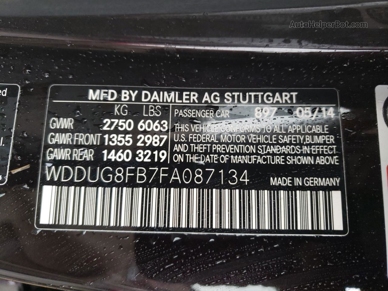 2015 Mercedes-benz S 550 4matic Black vin: WDDUG8FB7FA087134