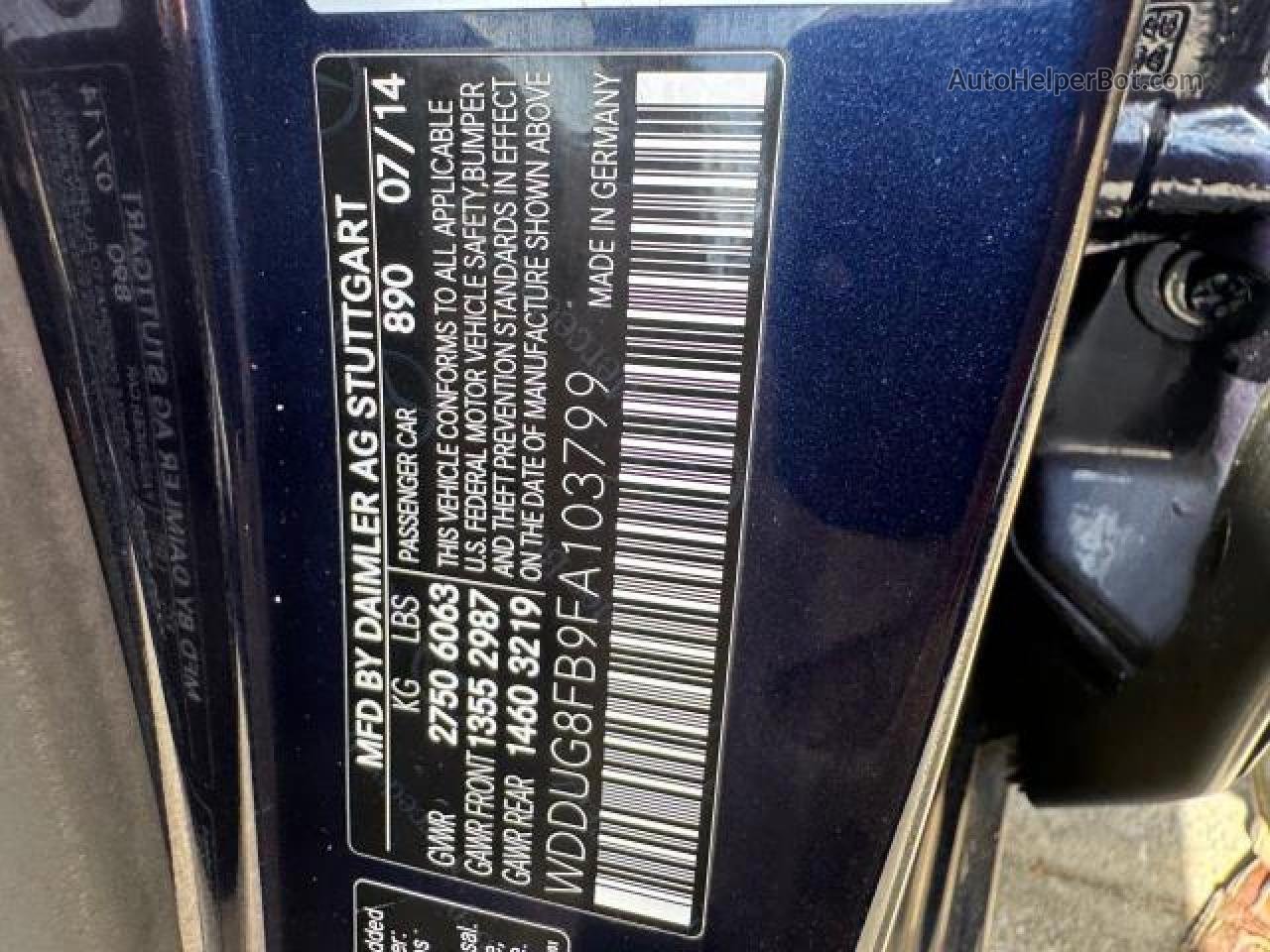 2015 Mercedes-benz S 550 4matic Blue vin: WDDUG8FB9FA103799