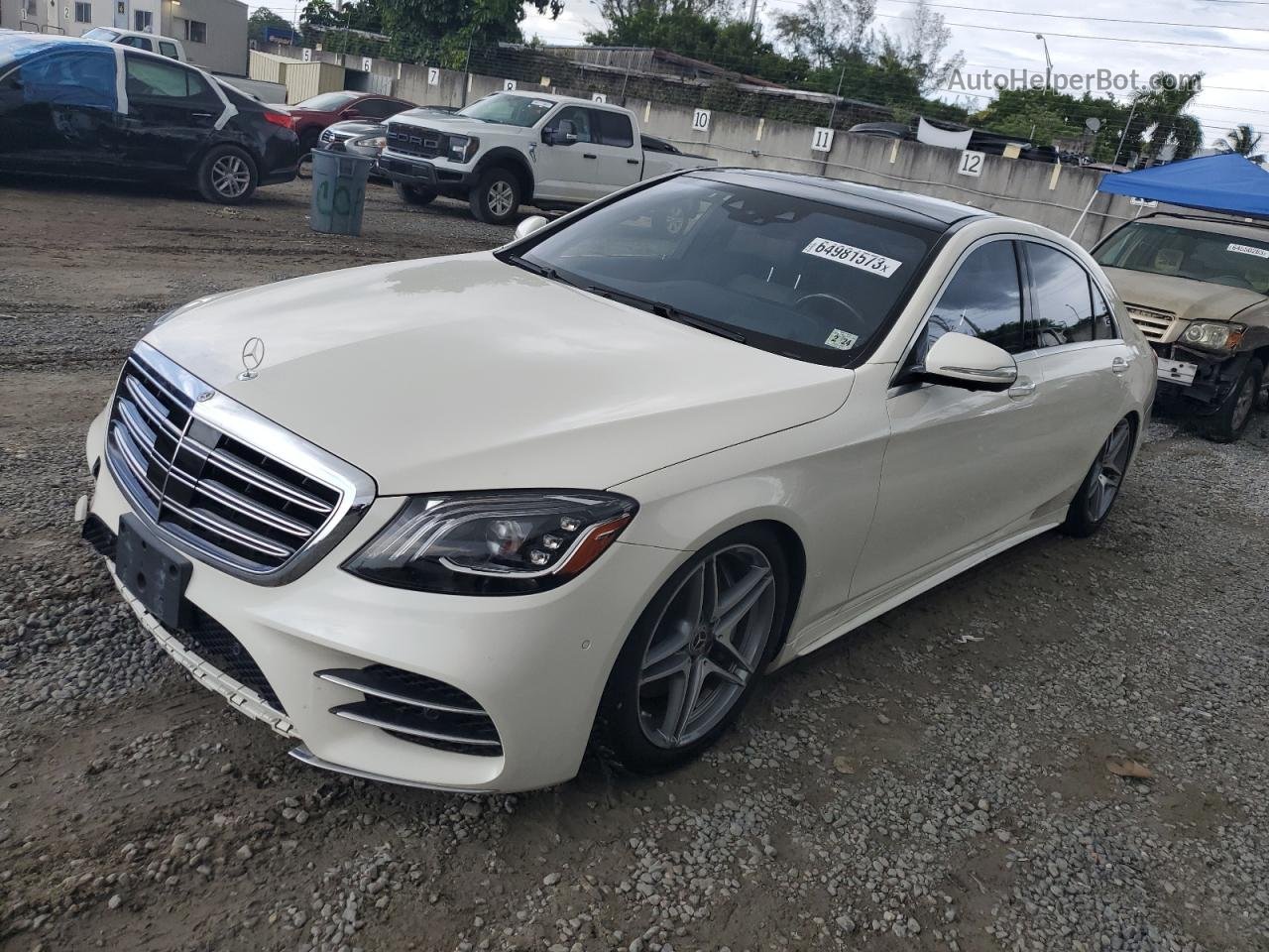 2019 Mercedes-benz S 560 4matic Белый vin: WDDUG8GB2KA444213