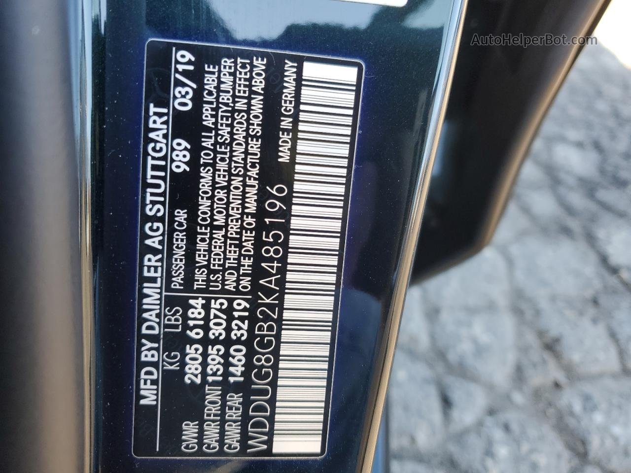 2019 Mercedes-benz S 560 4matic Зеленый vin: WDDUG8GB2KA485196