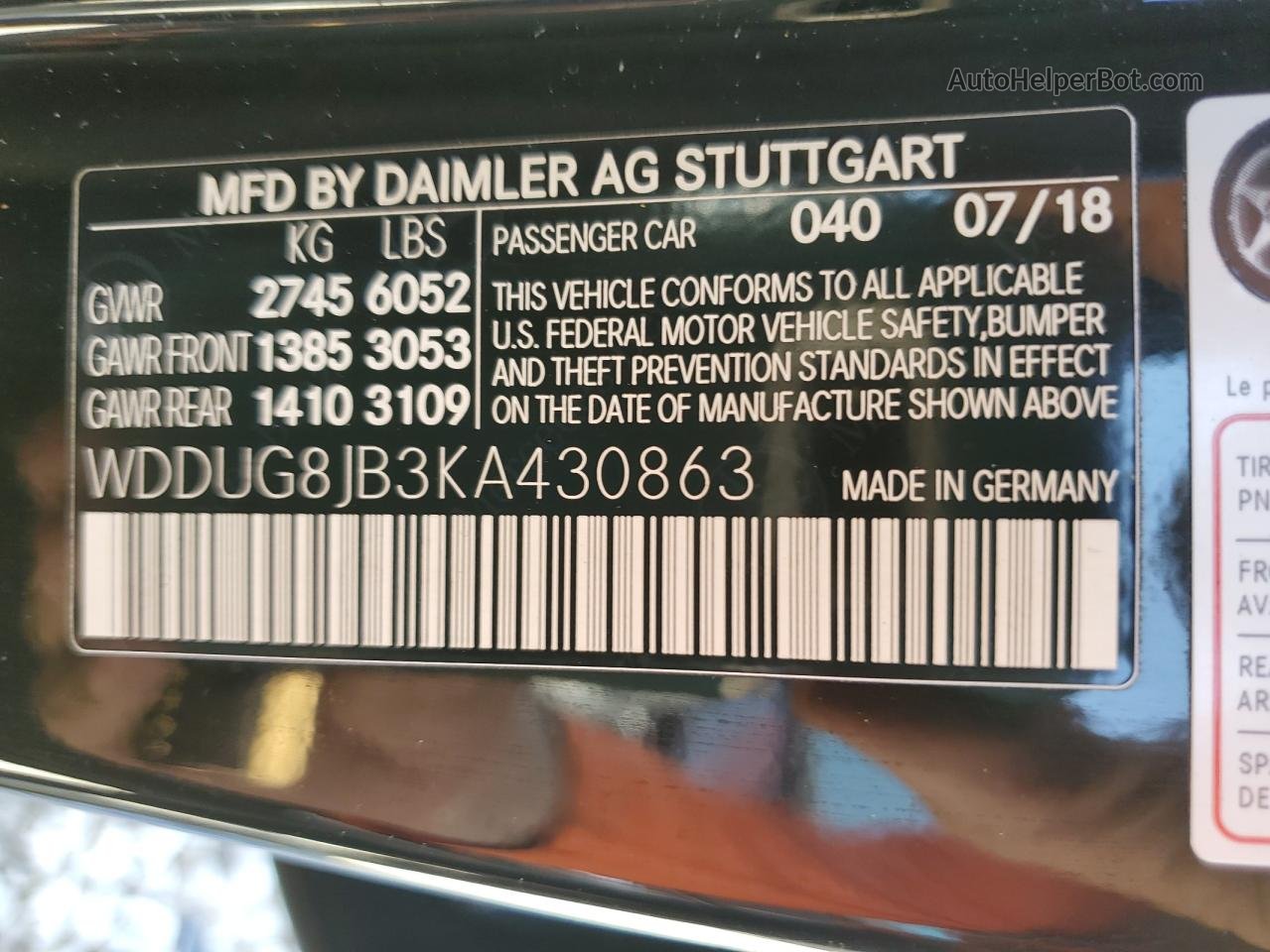 2019 Mercedes-benz S 63 Amg 4matic Черный vin: WDDUG8JB3KA430863