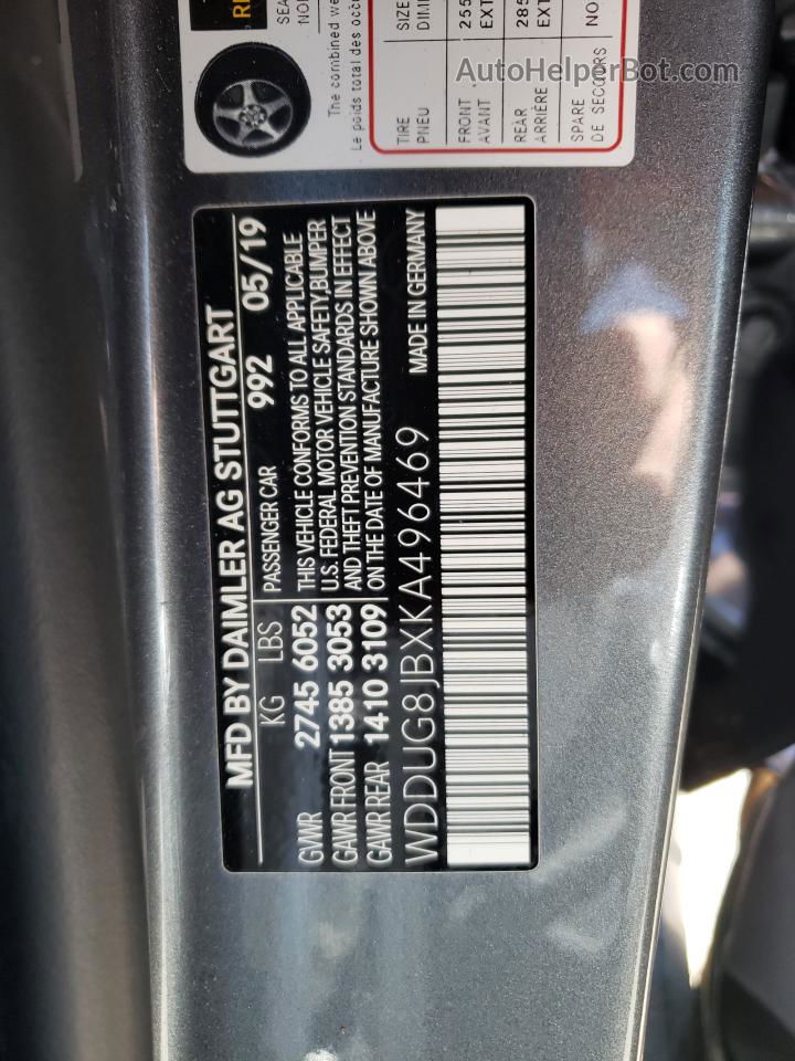 2019 Mercedes-benz S 63 Amg 4matic Charcoal vin: WDDUG8JBXKA496469