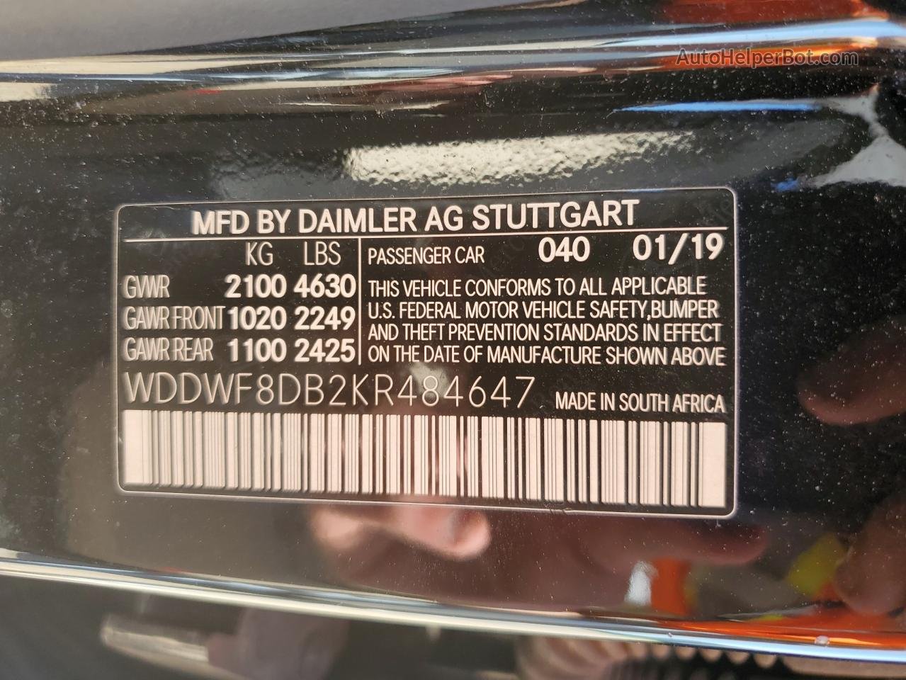 2019 Mercedes-benz C 300 Black vin: WDDWF8DB2KR484647