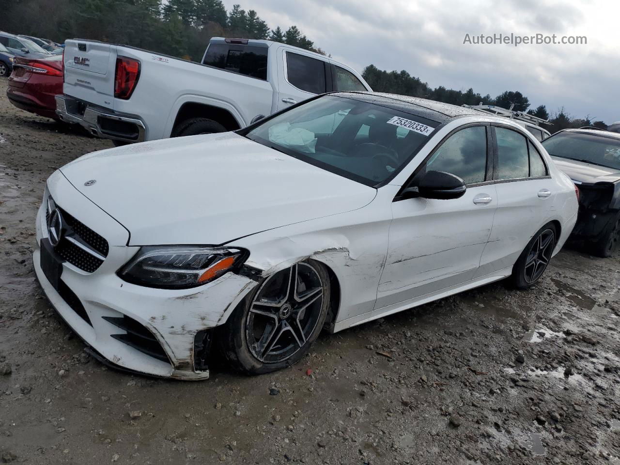 2019 Mercedes-benz C 300 4matic White vin: WDDWF8EB2KR456233