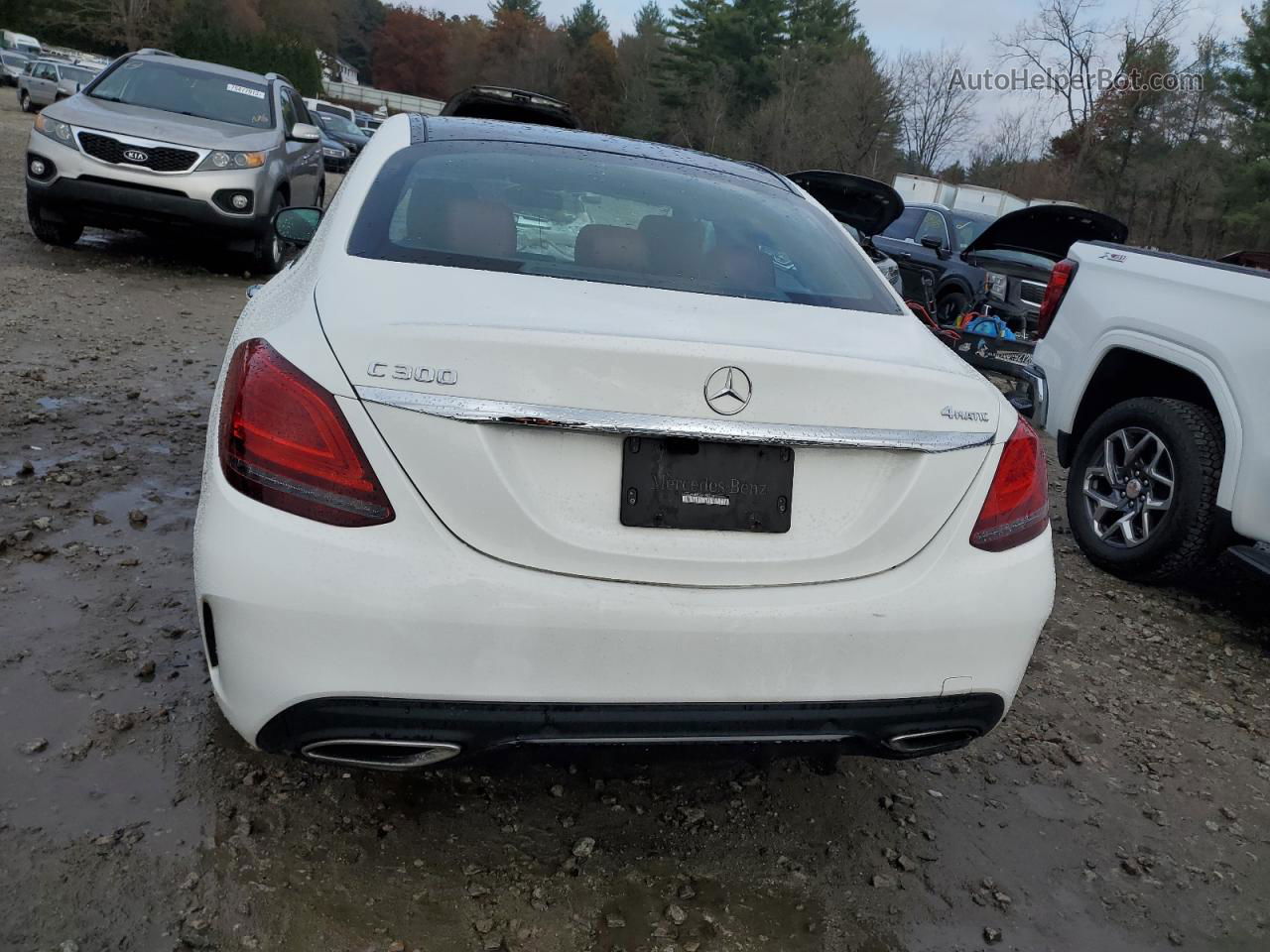 2019 Mercedes-benz C 300 4matic White vin: WDDWF8EB2KR456233