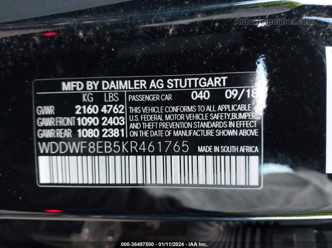 2019 Mercedes-benz C 300 4matic Черный vin: WDDWF8EB5KR461765