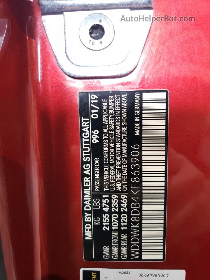 2019 Mercedes-benz C 300 Красный vin: WDDWK8DB4KF863906