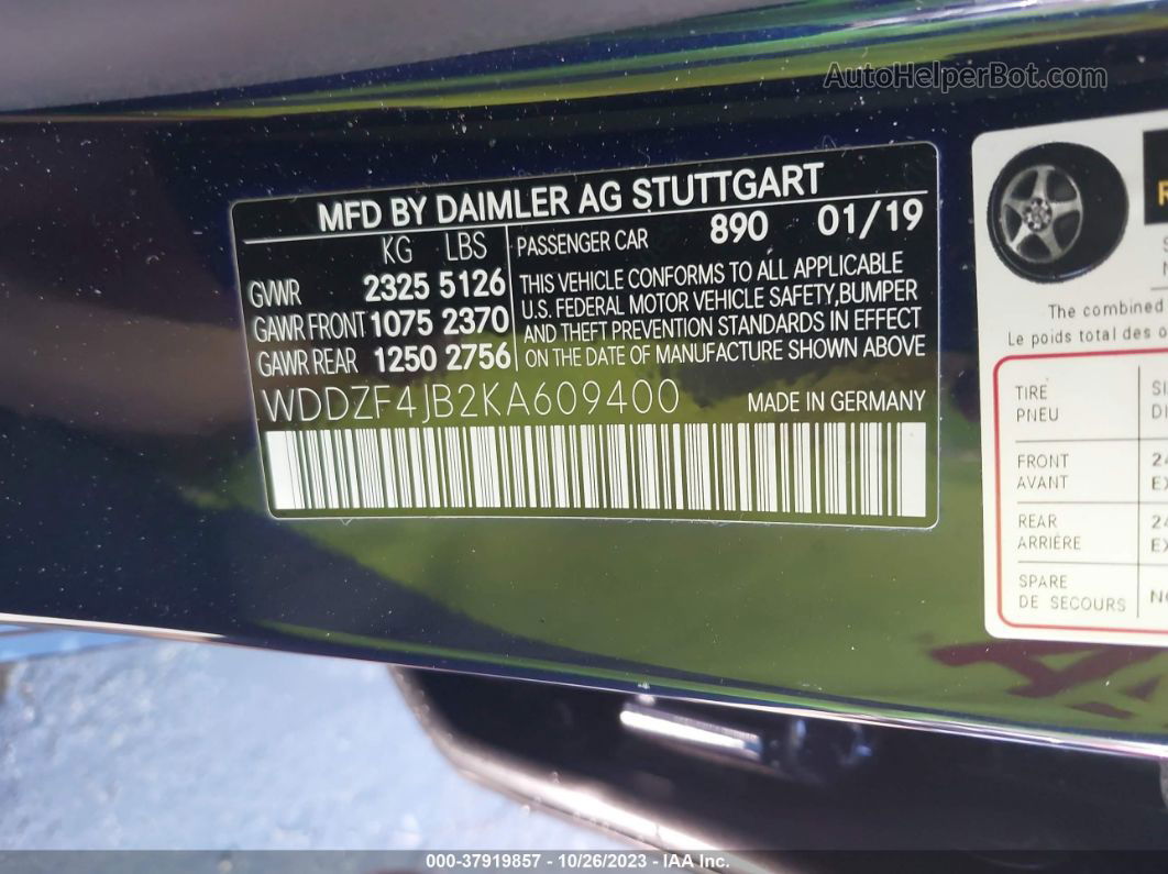 2019 Mercedes-benz E 300 Синий vin: WDDZF4JB2KA609400