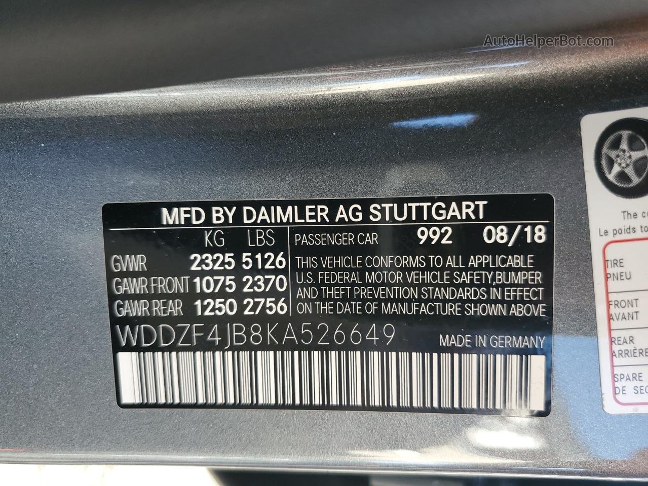 2019 Mercedes-benz E 300 Charcoal vin: WDDZF4JB8KA526649