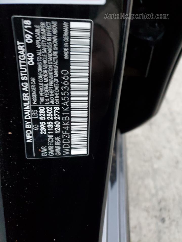 2019 Mercedes-benz E 300 4matic Черный vin: WDDZF4KB1KA553660
