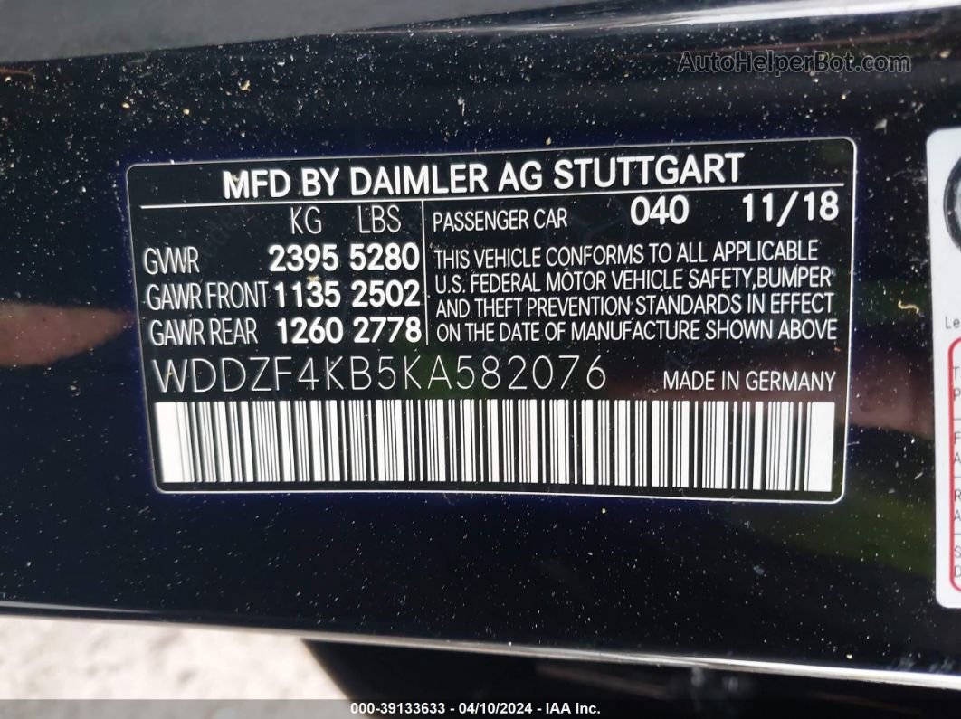 2019 Mercedes-benz E 300 4matic Черный vin: WDDZF4KB5KA582076