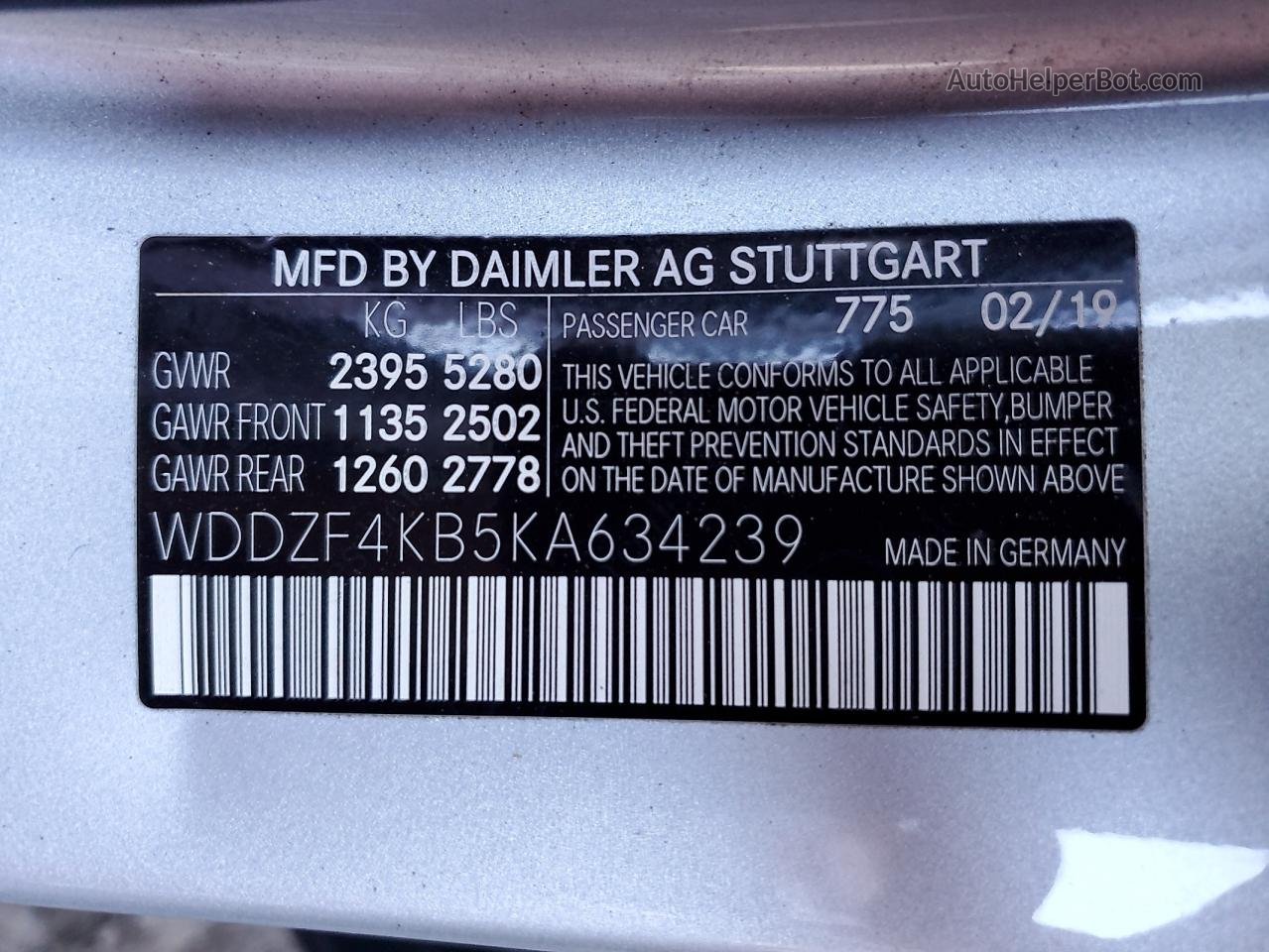 2019 Mercedes-benz E 300 4matic Silver vin: WDDZF4KB5KA634239