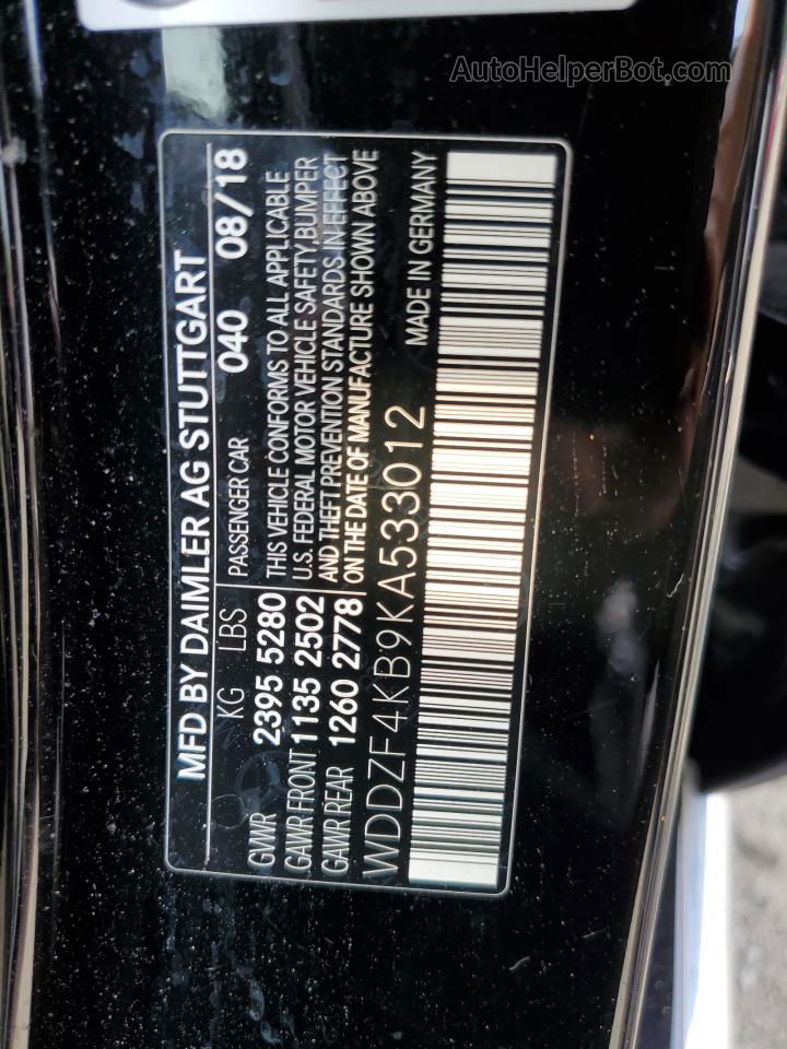 2019 Mercedes-benz E 300 4matic Черный vin: WDDZF4KB9KA533012