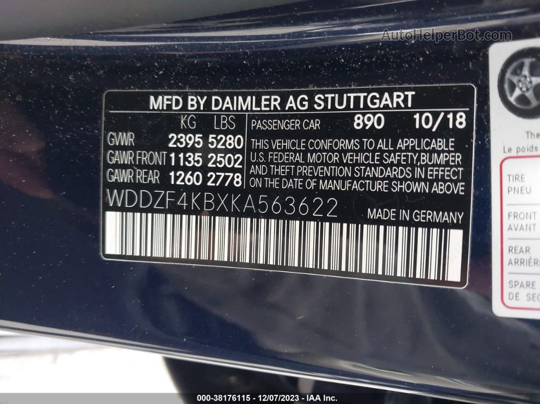 2019 Mercedes-benz E 300 4matic Dark Blue vin: WDDZF4KBXKA563622