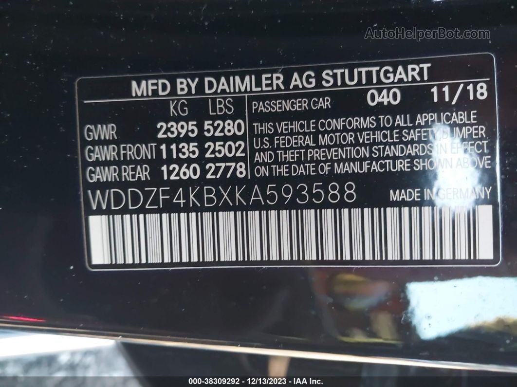 2019 Mercedes-benz E 300 4matic Черный vin: WDDZF4KBXKA593588