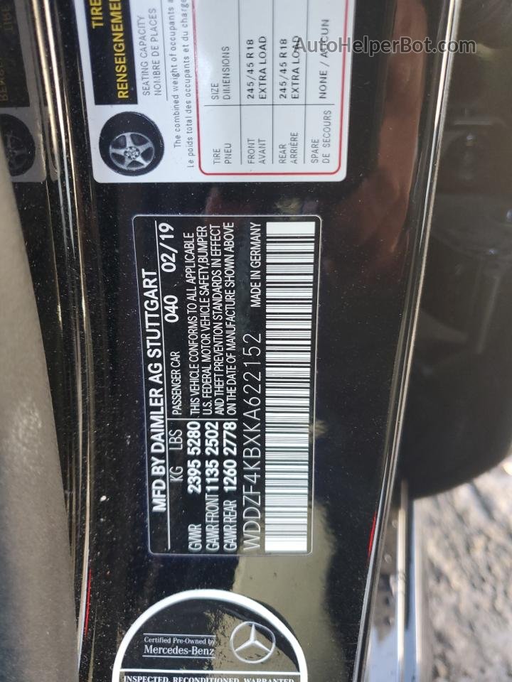 2019 Mercedes-benz E 300 4matic Черный vin: WDDZF4KBXKA622152