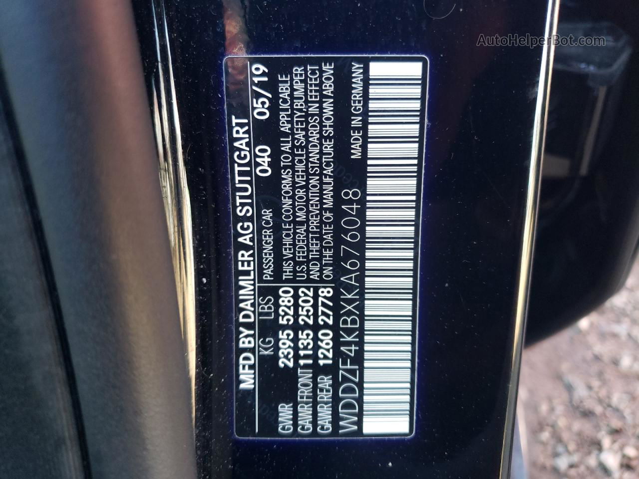 2019 Mercedes-benz E 300 4matic Черный vin: WDDZF4KBXKA676048