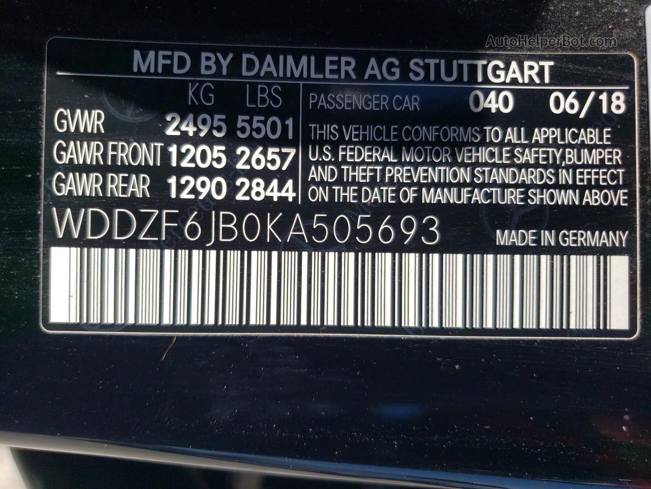 2019 Mercedes-benz E 450 4matic Черный vin: WDDZF6JB0KA505693