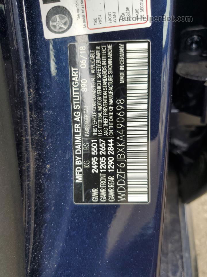 2019 Mercedes-benz E 450 4matic Blue vin: WDDZF6JBXKA490698